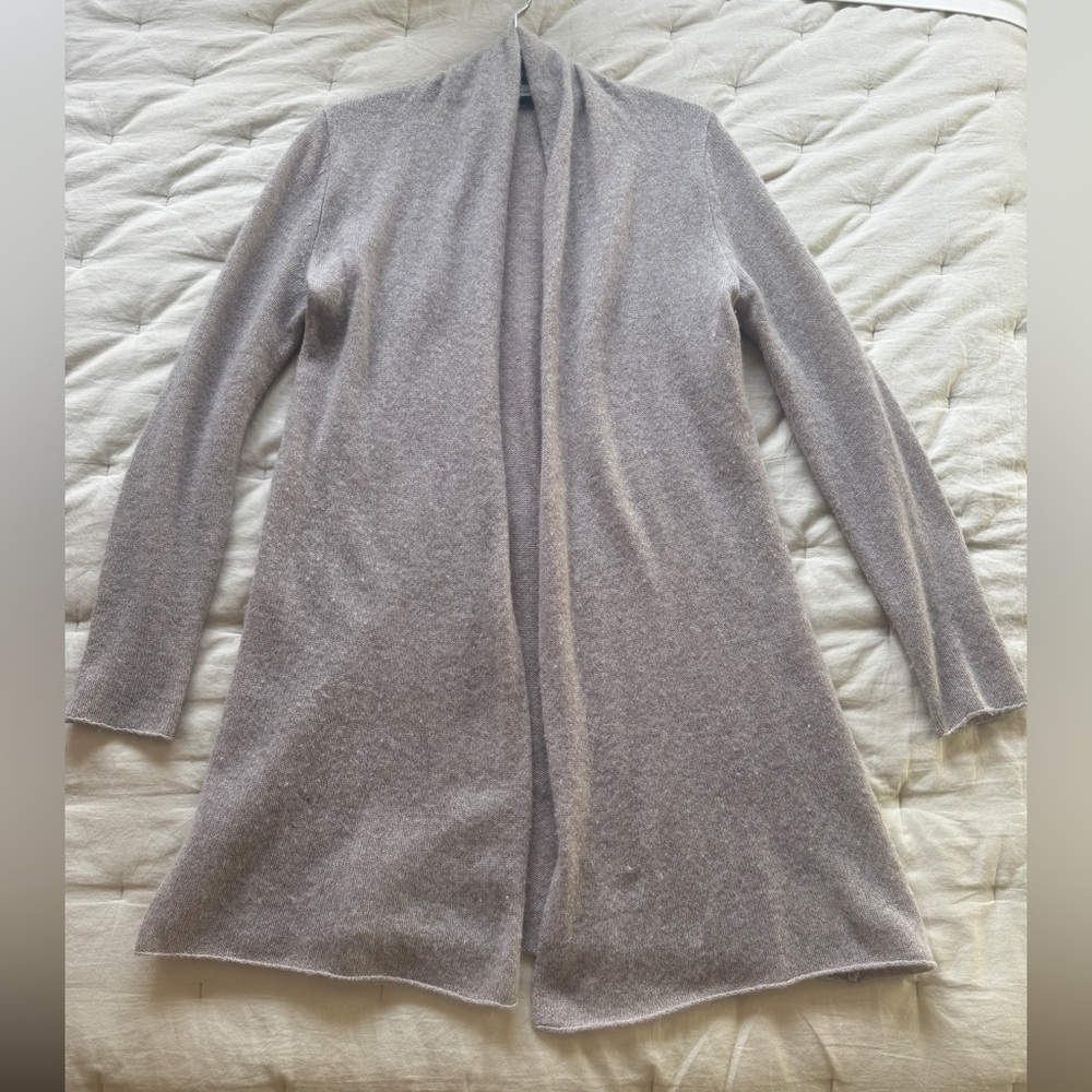 White + Warren cashmere Open Cardigan